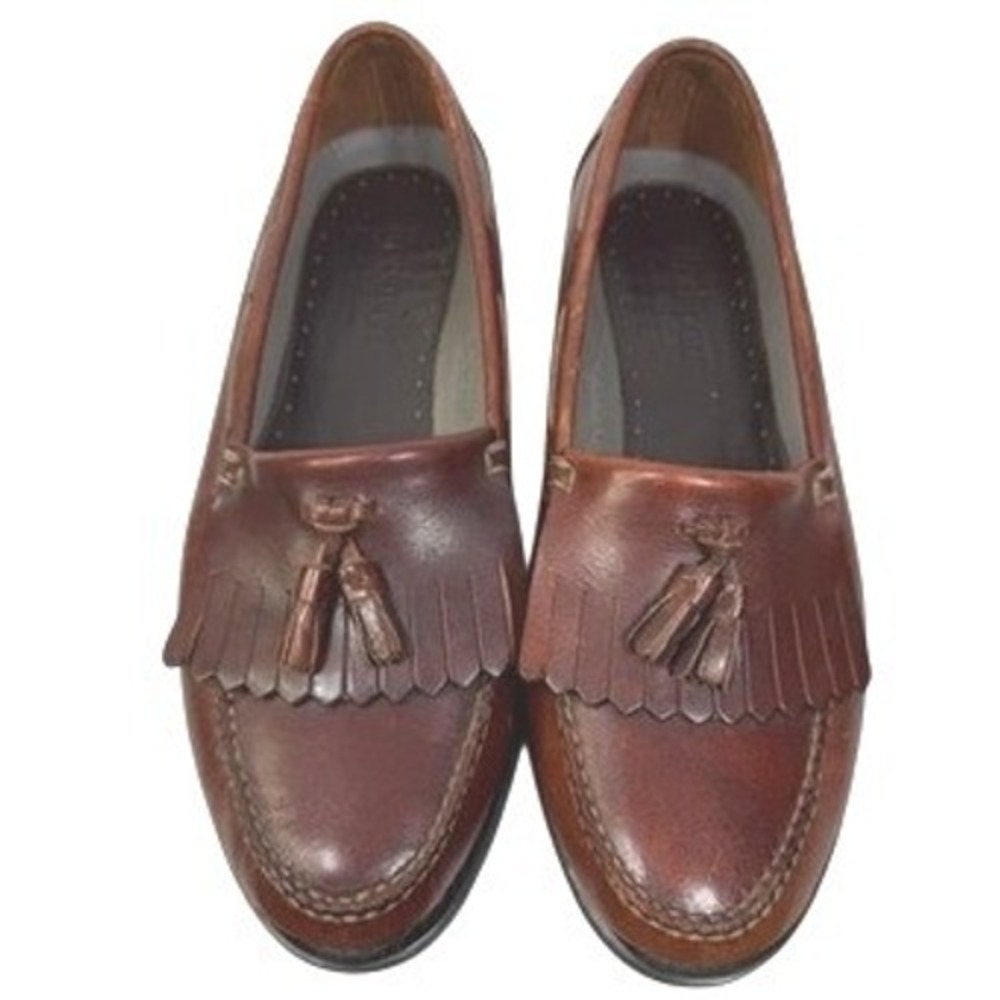 Rockport Kiltie Tassel Loafers Leather Moc Toe Slip On Mahogany Brown Men's 12W